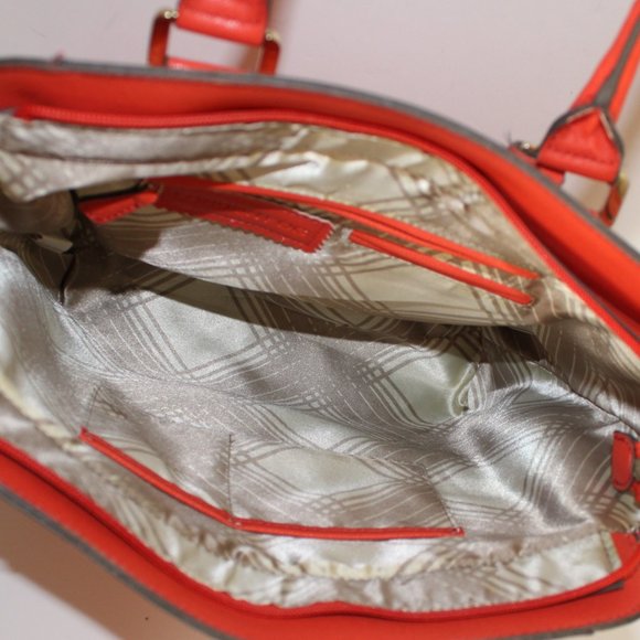 London Fog Orange Simulated Leather Satchel - Picture 8 of 11